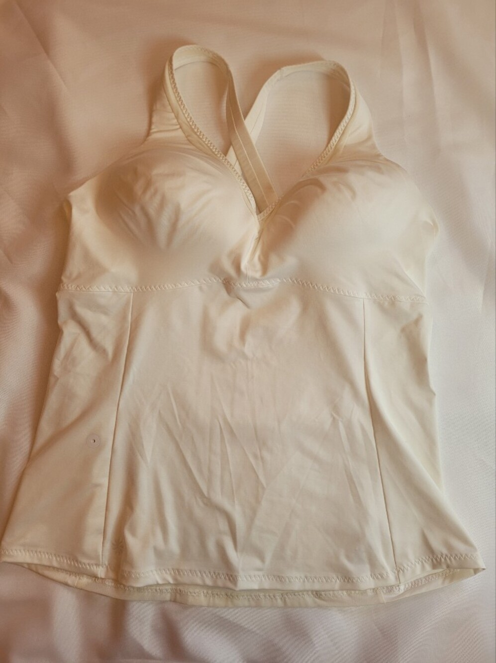 Athleta Womens White Active Tank Top Built In Bra XL